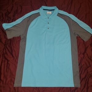 Grand Slam Light Blue and Gray Golf Polo